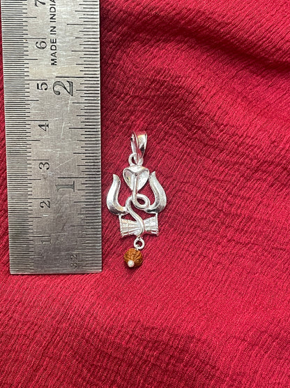 92.5 Silver Trishul (Trishulam) Design Pendant for Men & Women – Temple Style