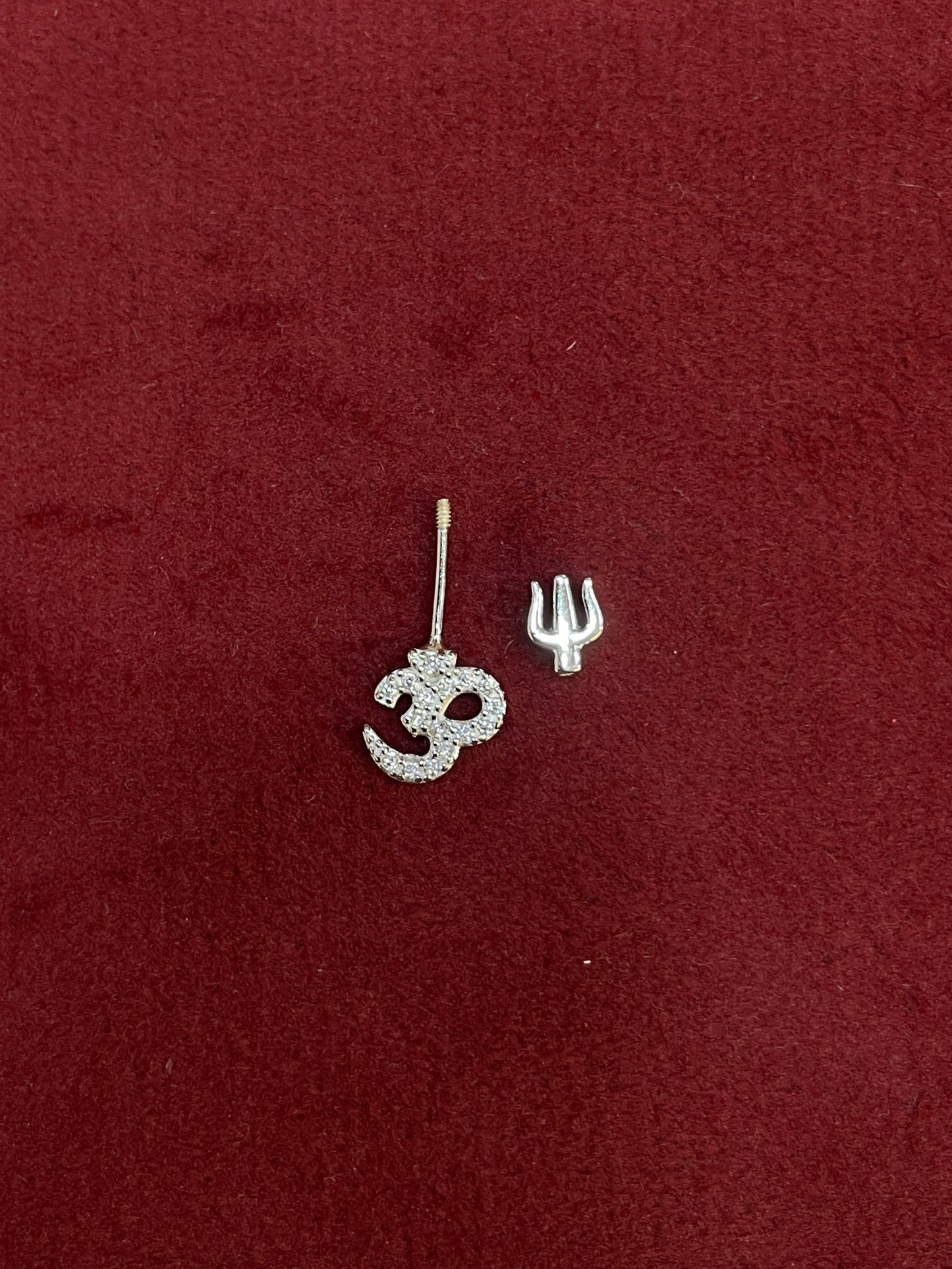 925 Silver Om Trishul Bugadi