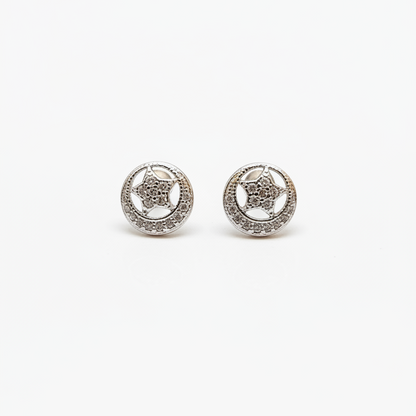 925 Silver Starry Moon Studs