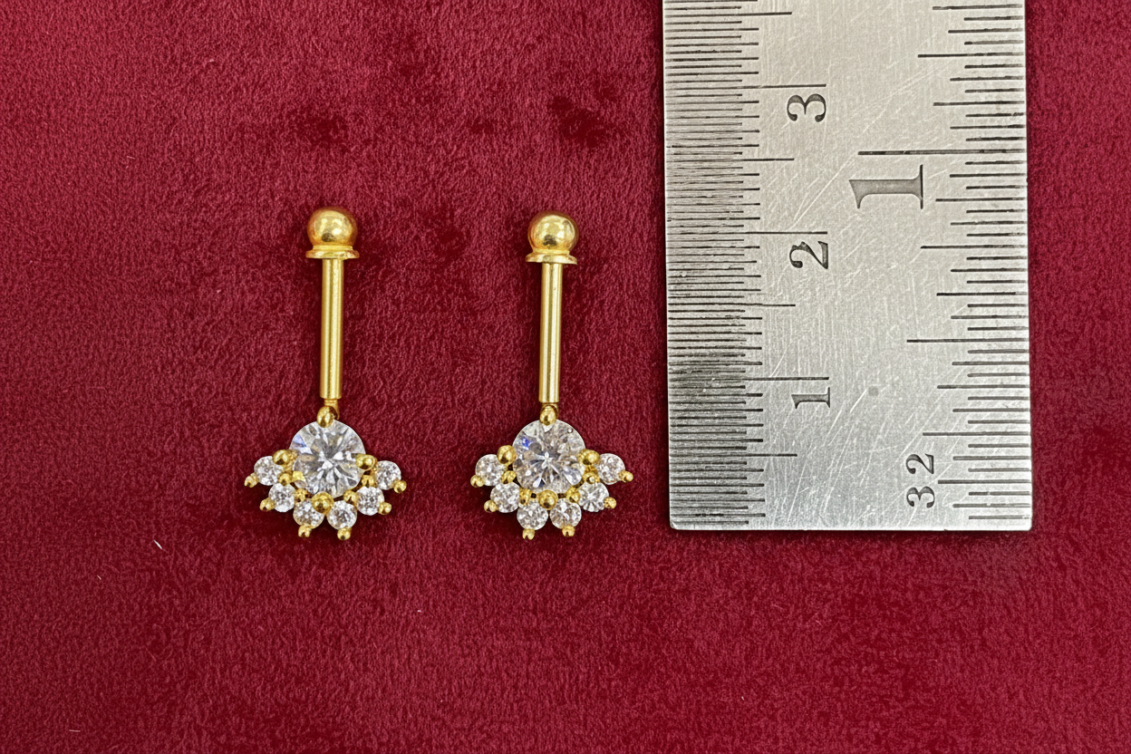 92.5 Silver Half Flower Bugadi - pair