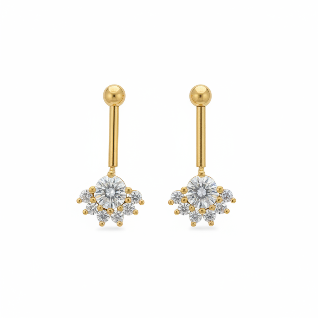 92.5 Silver Half Flower Bugadi - pair