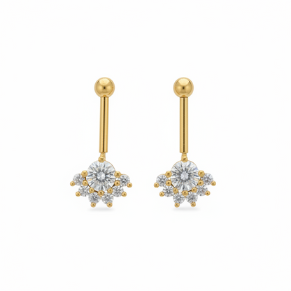 92.5 Silver Half Flower Bugadi - pair