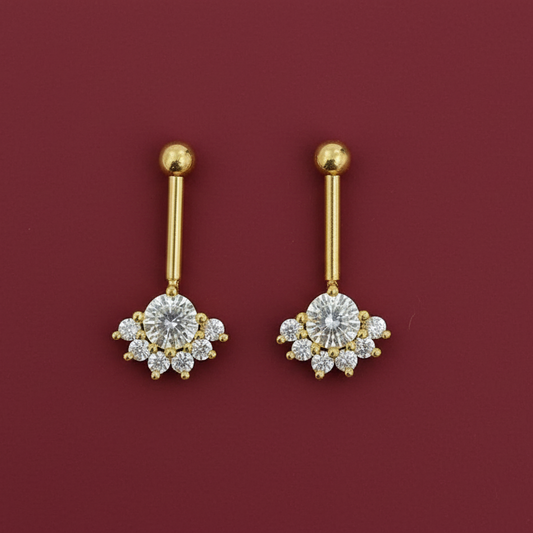 92.5 Silver Half Flower Bugadi - pair