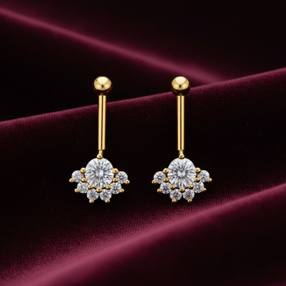 92.5 Silver Half Flower Bugadi - pair