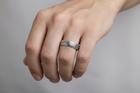 92.5 Silver Oxidised Men’s Ring Size 21 | Stylish Vintage Finish | Elegant Jewellery