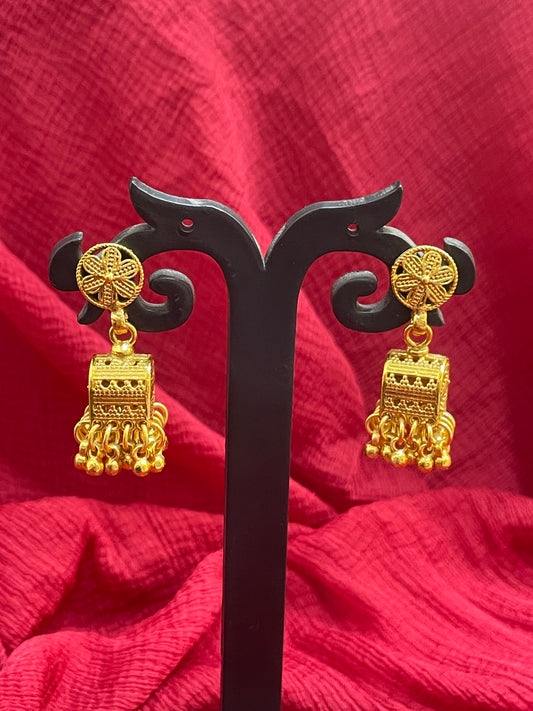92.5 Silver Gold Plated Jhumka Earrings for Women | Traditional Elegant Design | Festive Jewellery