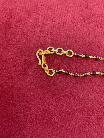 925 Silver Gold Plated Black diamond chain - 17 inch