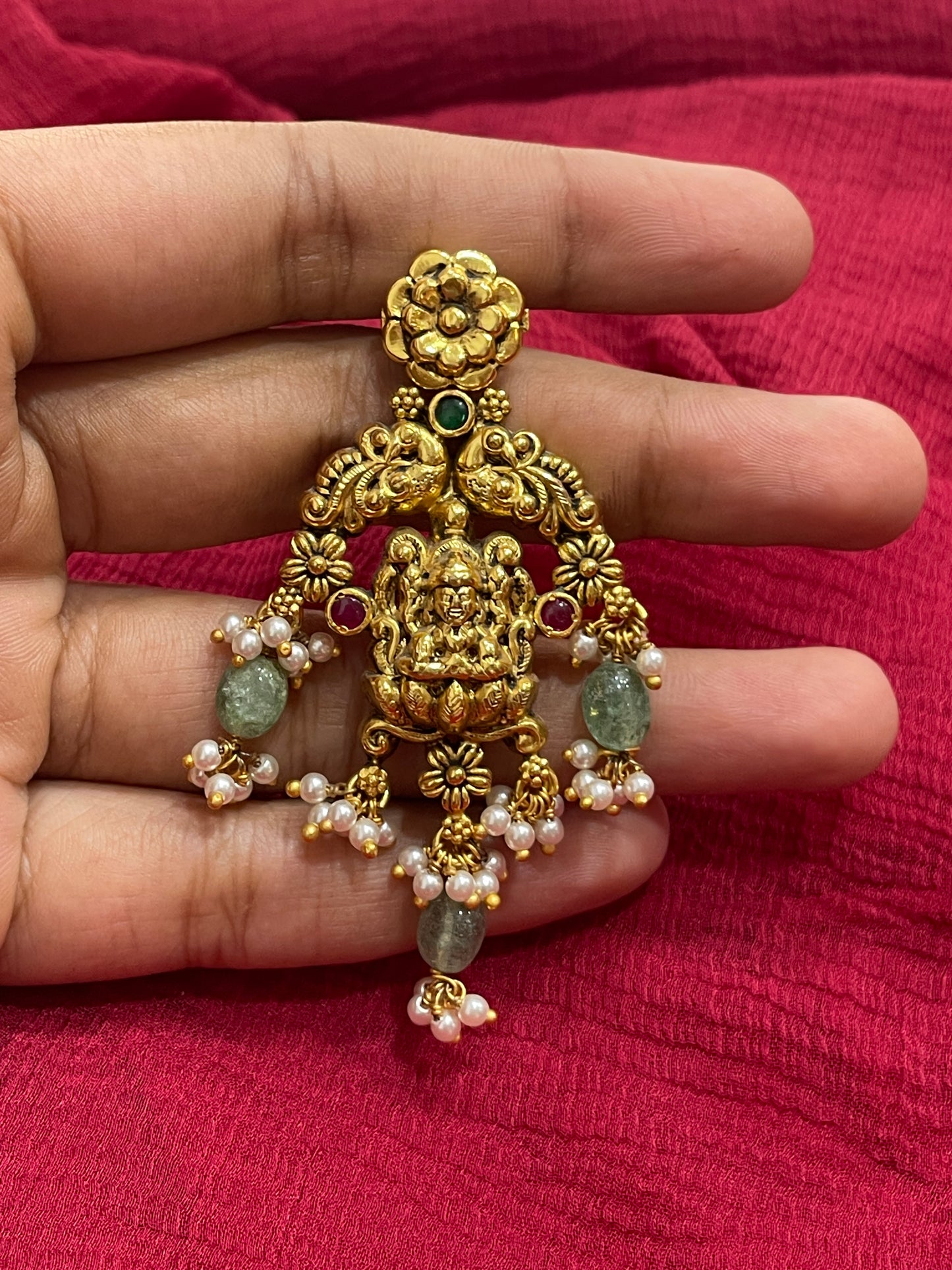 92.5 Silver Gold Plated Lakshmi Devi Earrings for Women | Divine Temple Style | Traditional Jewellery