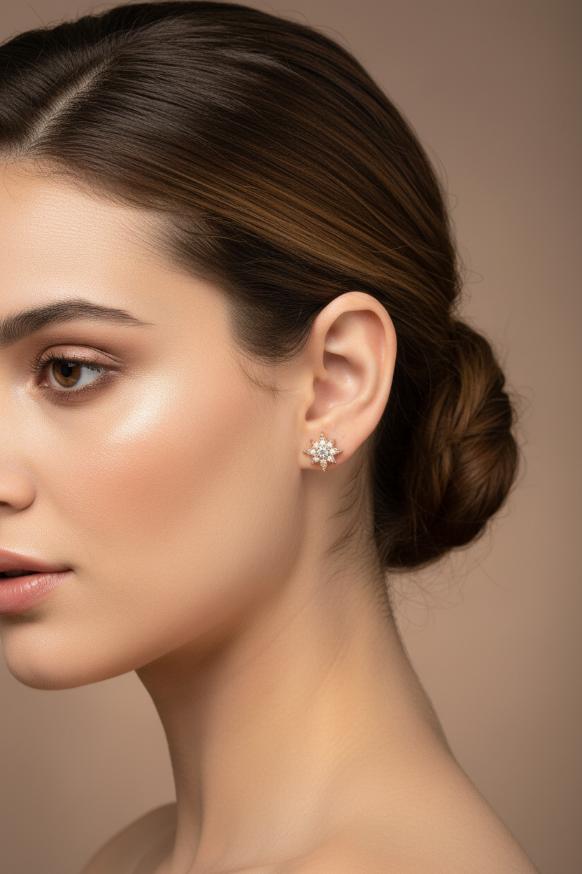 92.5 Silver Rose Gold Plated Earrings for Women | Stylish Chic Design | Elegant Fashion Jewellery