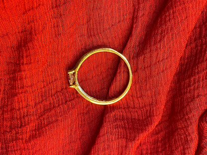 92.5 Silver Gold Plated White Stone Ring for Women Size 10 | Elegant Minimal Jewellery