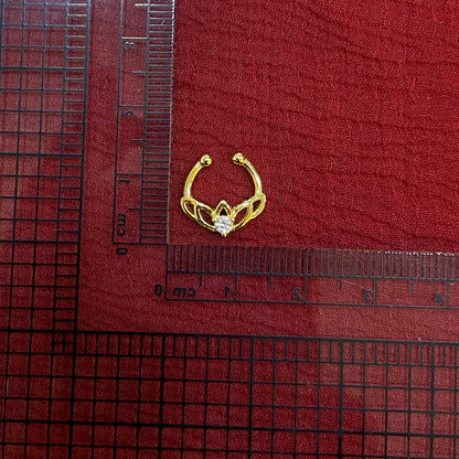 92.5 Silver Gold Plated Lotus Septum