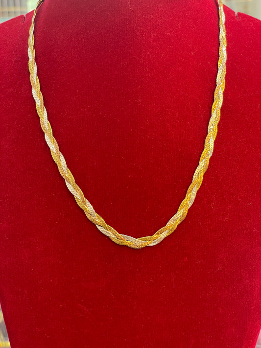 92.5 Silver Stylish 3 Tone Chain for Women 18.5 Inches | Multi Color Design | Elegant Jewellery