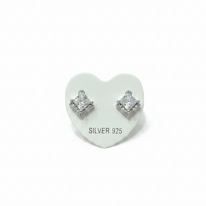 92.5 Silver Classy Stud Earrings | Simple Elegant Finish | Jewellery