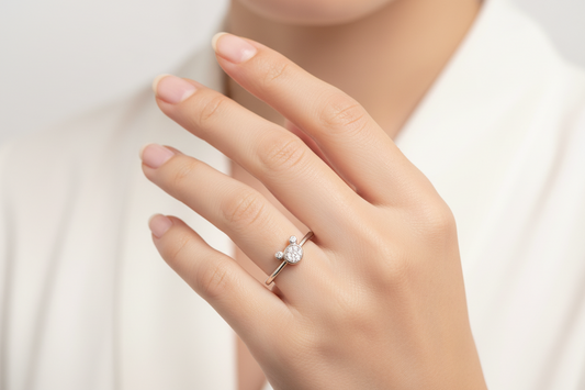 92.5 Silver Cute Ring for Women Size 10 | Stylish Playful Design | Elegant Fashion Jewellery