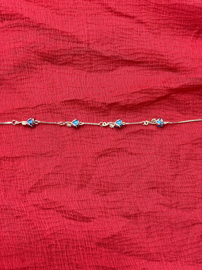 92.5 Silver Blue Rose Bracelet 8.6 Inches | Premium Floral Design | Jewellery