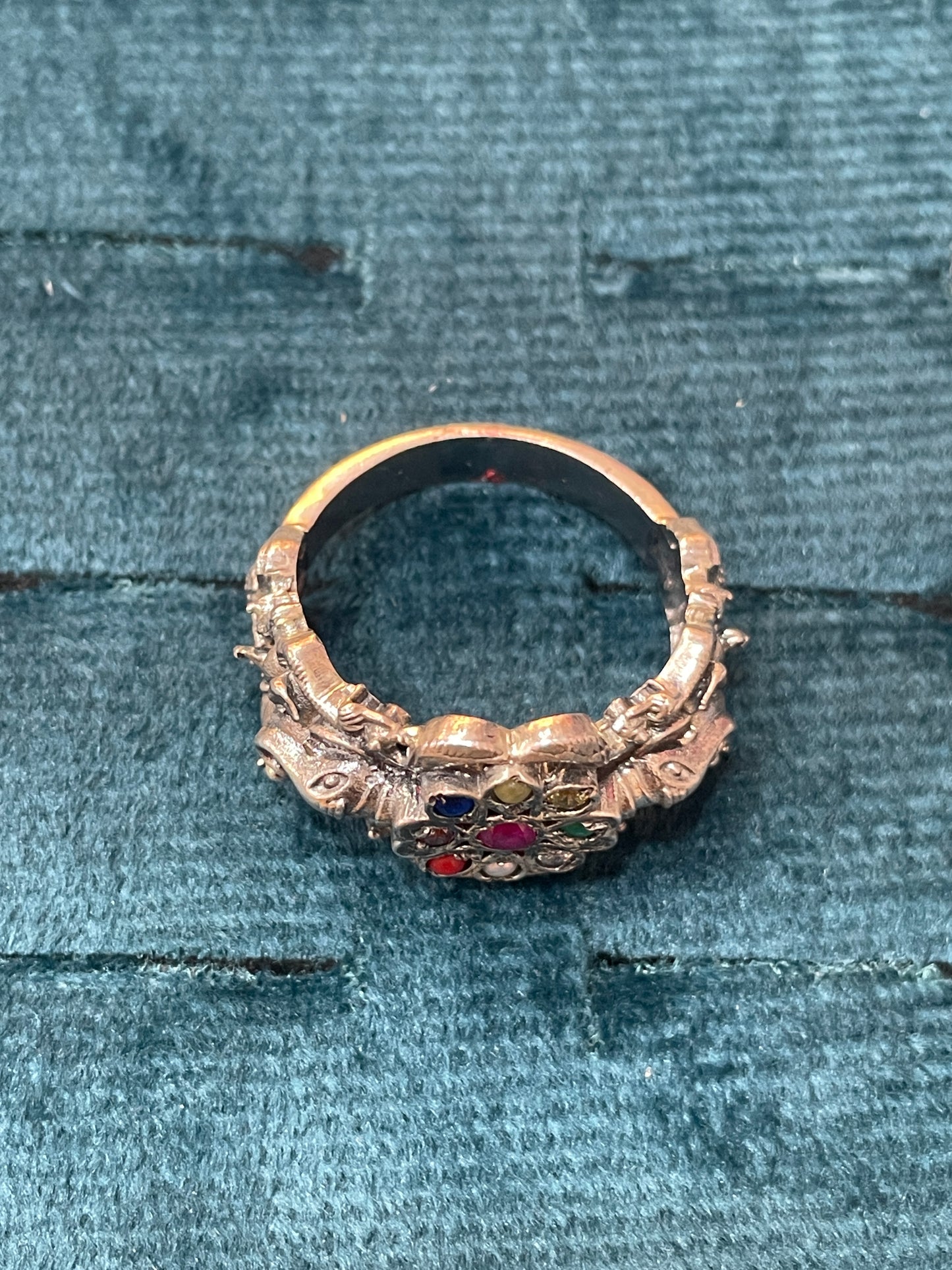 92.5 Silver Multi Stones Men’s Ring | Stylish Statement Design | Elegant Jewellery