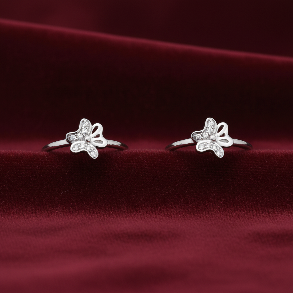 925 Silver Butterfly Toe rings