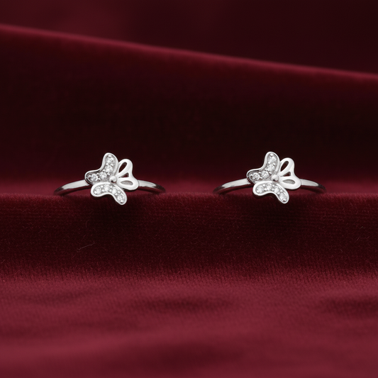 925 Silver Butterfly Toe rings
