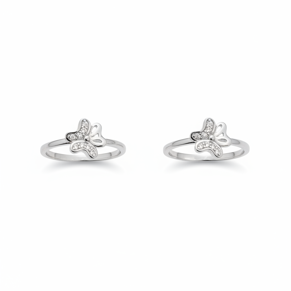 925 Silver Butterfly Toe rings