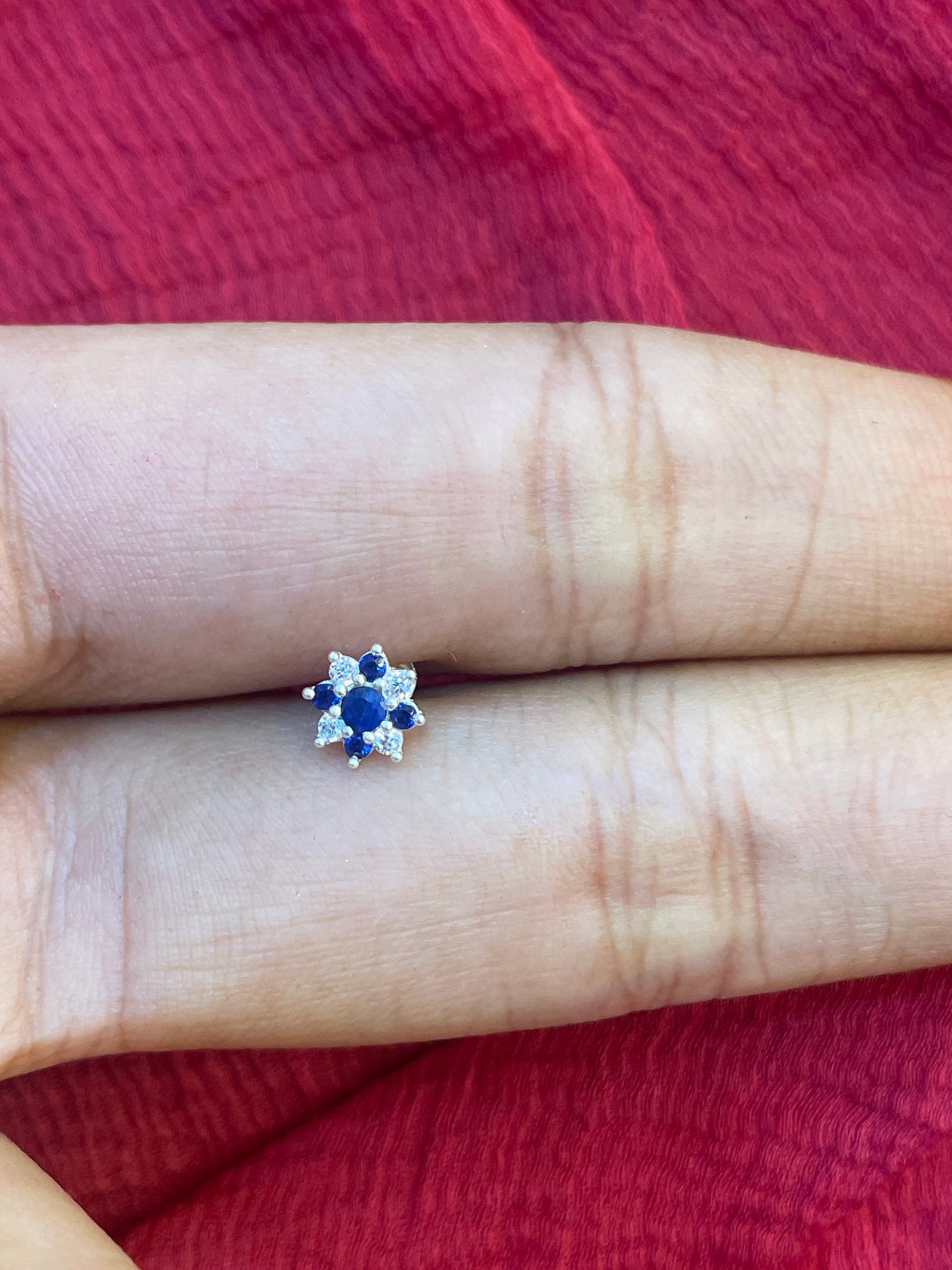 92.5 Silver Flower Second Studs / Nose Pin (Single Piece) | Elegant Floral Design | Jewellery