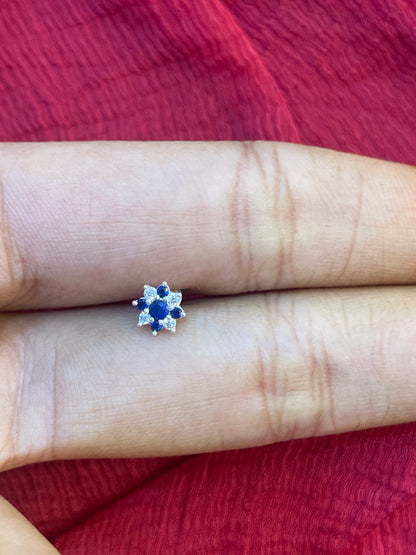 92.5 Silver Flower Second Studs / Nose Pin (Single Piece) | Elegant Floral Design | Jewellery