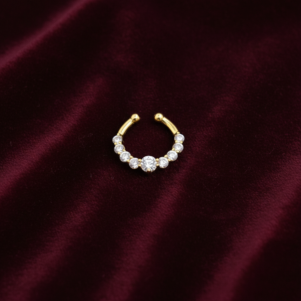 92.5 Silver Gold Plated Minimal Septum