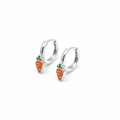 925 Silver Carrot Hoops