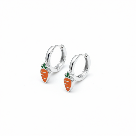 925 Silver Carrot Hoops