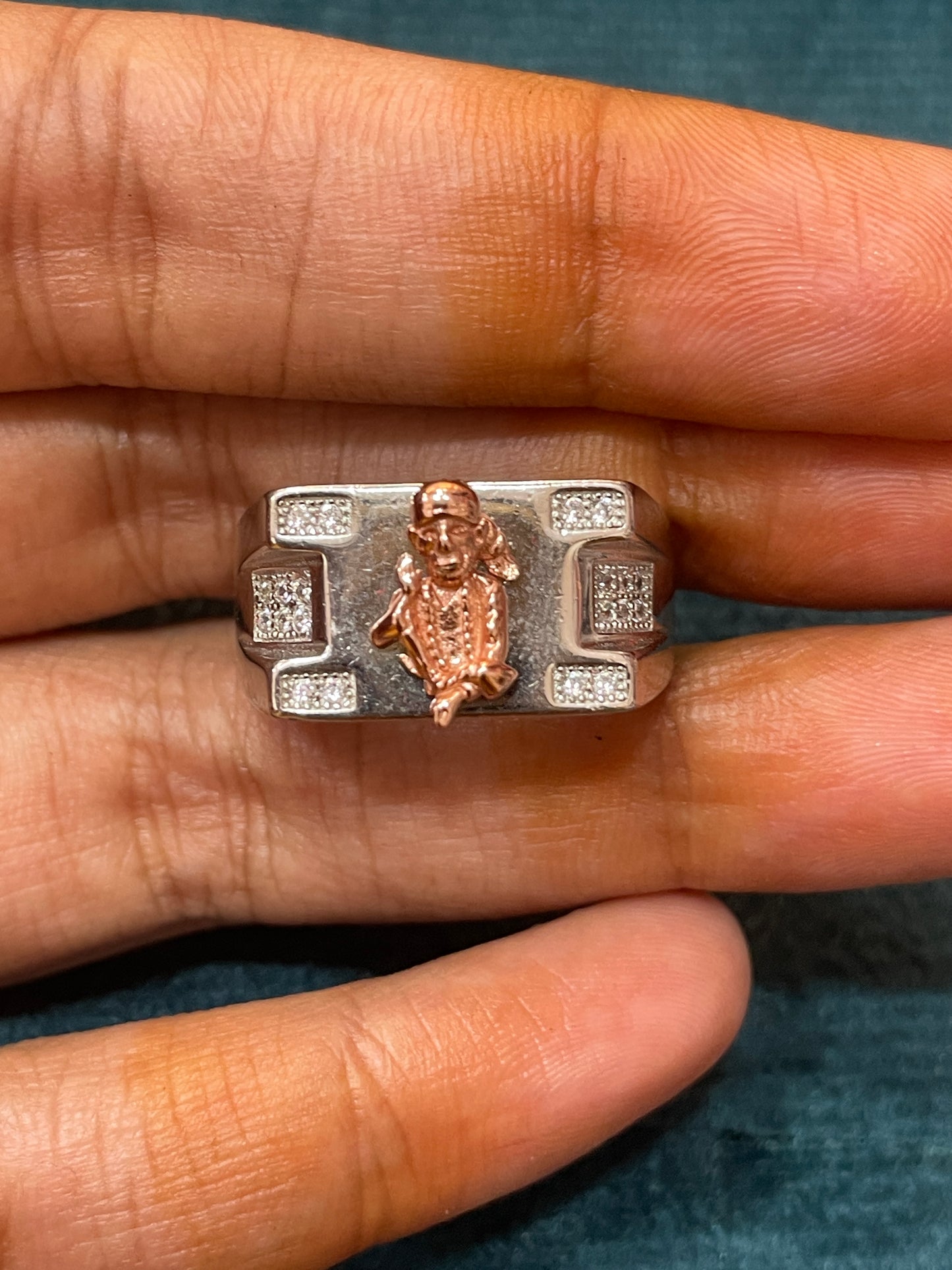 92.5 Silver Sai Baba Men’s Ring Size 19 | Stylish Spiritual Design | Elegant Jewellery