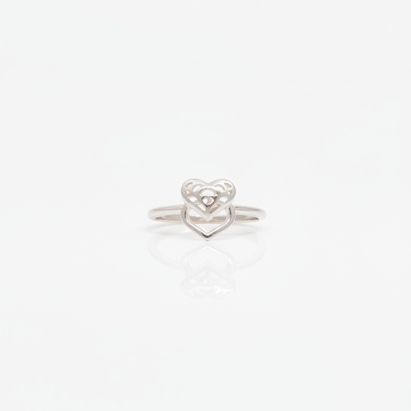 92.5 Silver Heart Ring for Women Size 14 | Stylish Romantic Charm | Elegant Gift Jewellery