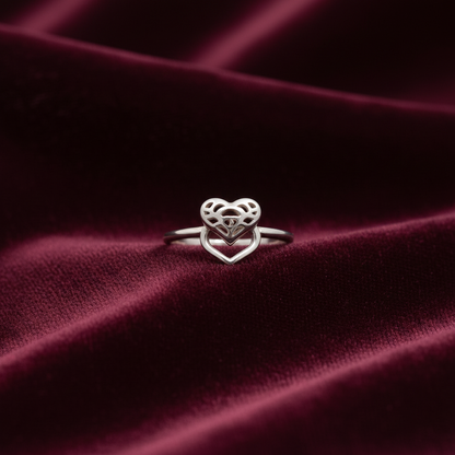 92.5 Silver Heart Ring for Women Size 14 | Stylish Romantic Charm | Elegant Gift Jewellery