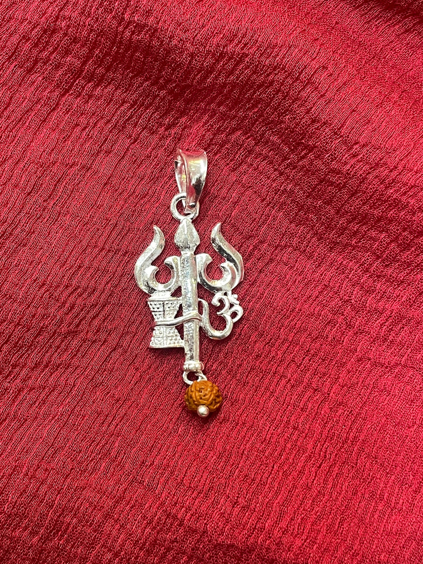 92.5 Silver Trishul Design Pendant for Men & Women – Traditional Temple Style