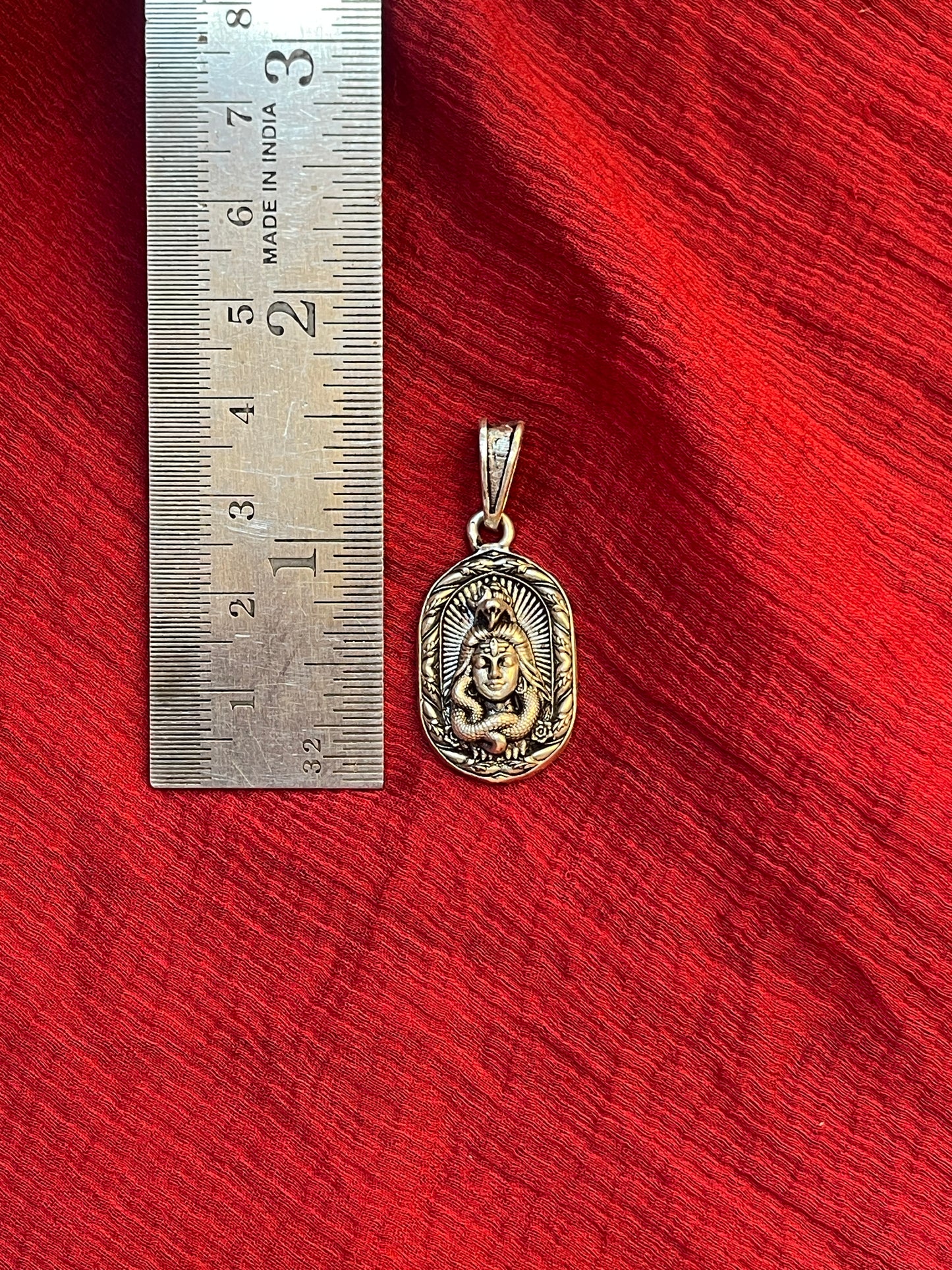 92.5 Silver Oxidised Shiva Design Pendant for Men & Women – Traditional Finish