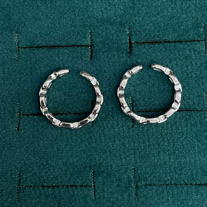 92.5 Silver Chain Link Band Toe Rings