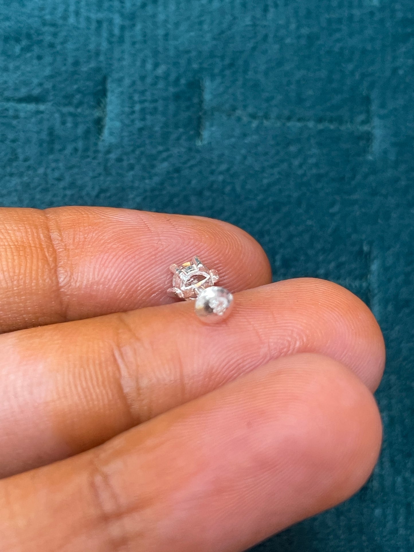 92.5 Silver White Stone Second Studs | Stylish Sparkle Design | Elegant Jewellery