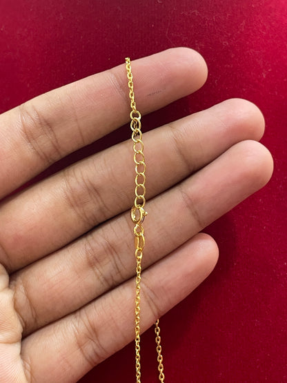 92.5 Silver Gold Plated Swan Black Bead Chain for Women 18.5 Inches | Elegant Symbol Design | Stylish Jewellery