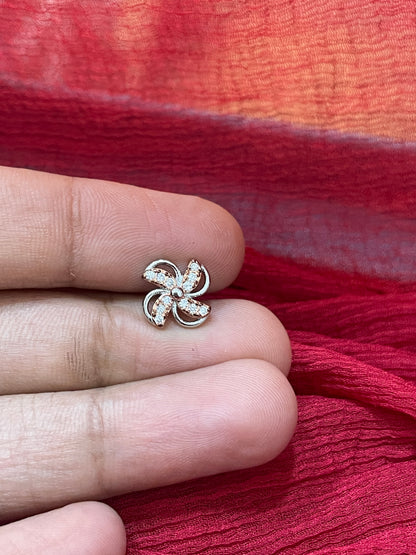 92.5 Silver Rose Gold Plated Stylish Earrings for Women | Elegant Modern Design | Trendy Jewellery