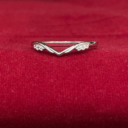 92.5 Sterling Silver Twin CZ Shoulder Finger Ring
