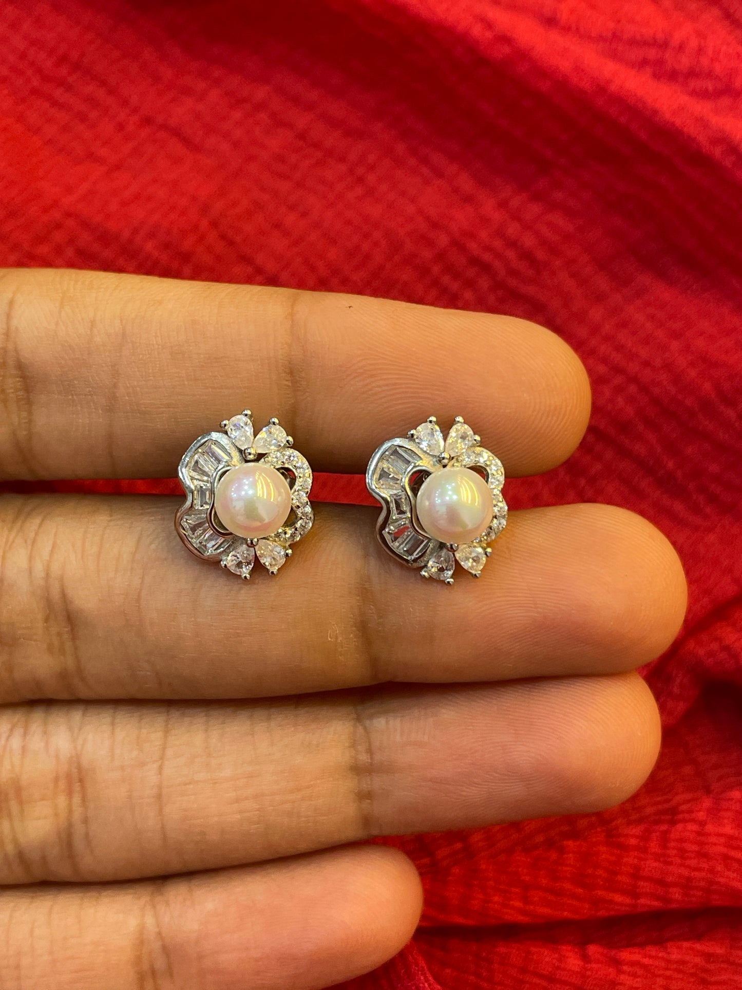 92.5 Silver Stylish Pearl Earrings for Women | Elegant Classic Design | Premium Jewellery