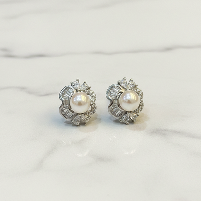 92.5 Silver Stylish Pearl Earrings for Women | Elegant Classic Design | Premium Jewellery pair