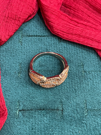 92.5 Silver Rose Gold Plated Ring for Women | Stylish Elegant Design | Premium Jewellery