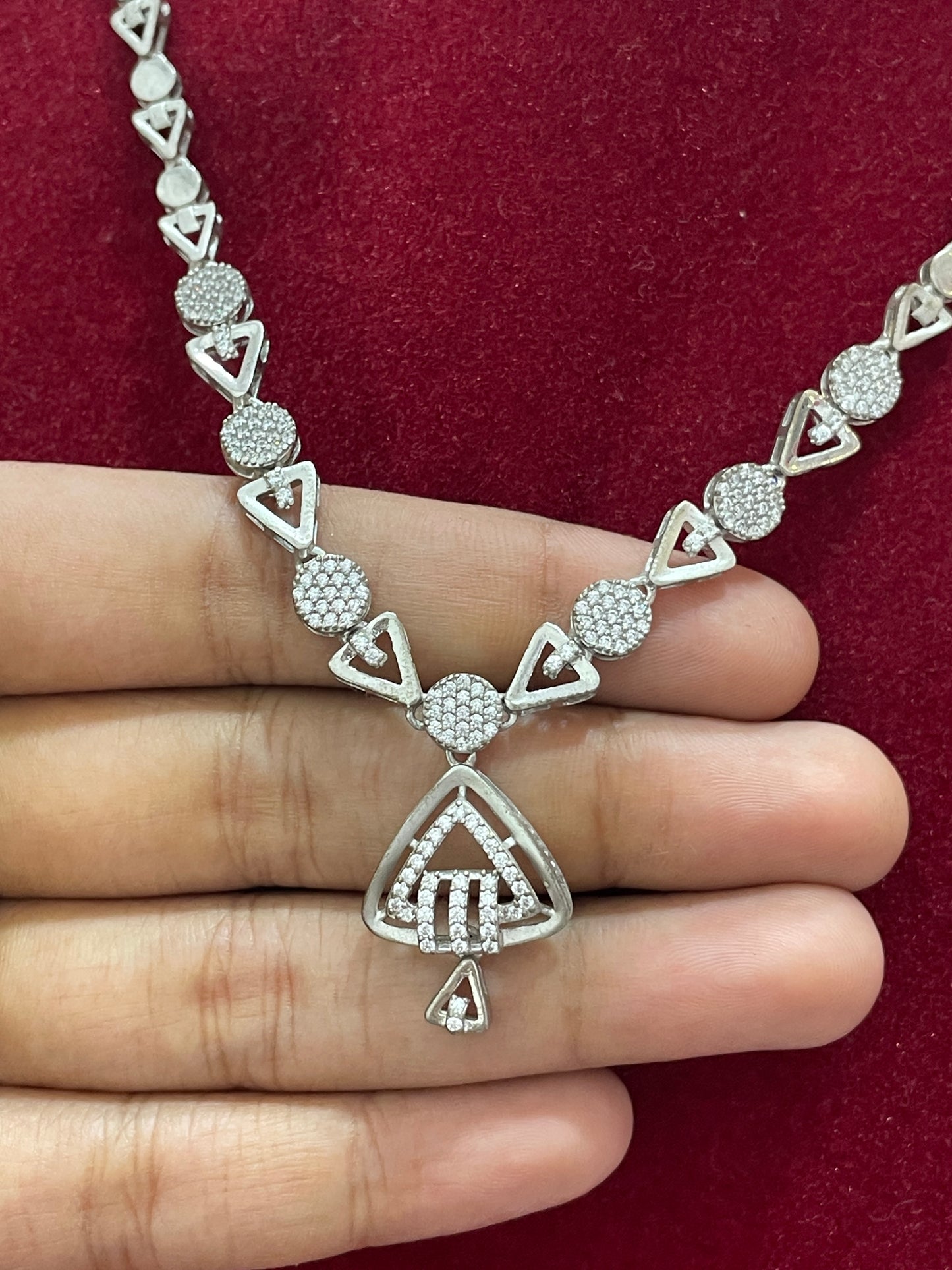 92.5 Silver Stylish Necklace for Women 19 Inches | Elegant Contemporary Design | Daily Wear Jewellery