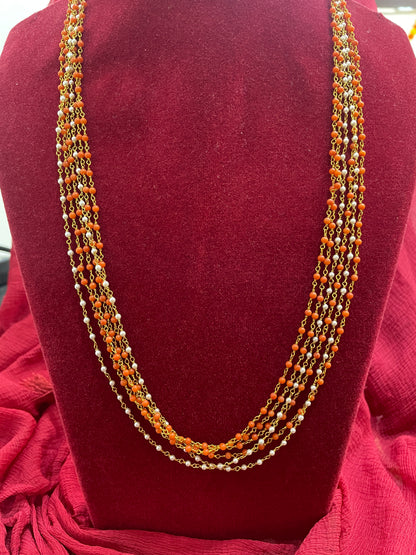 Silver gold plated nakshi mala 20 inches