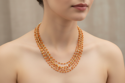 Silver gold plated nakshi mala 20 inches