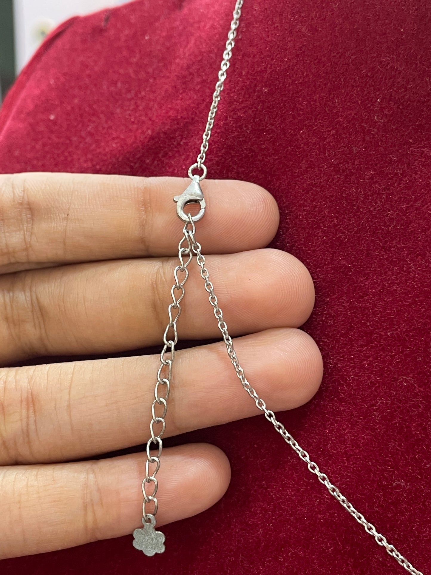 92.5 Silver White Stone Necklace for Women 19 Inches | Stylish Sparkling Design | Elegant Jewellery