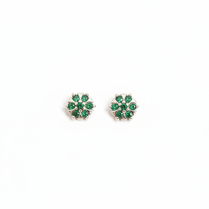 925 Silver Green Stone Studs