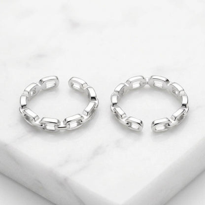 92.5 Silver Chain Link Band Toe Rings
