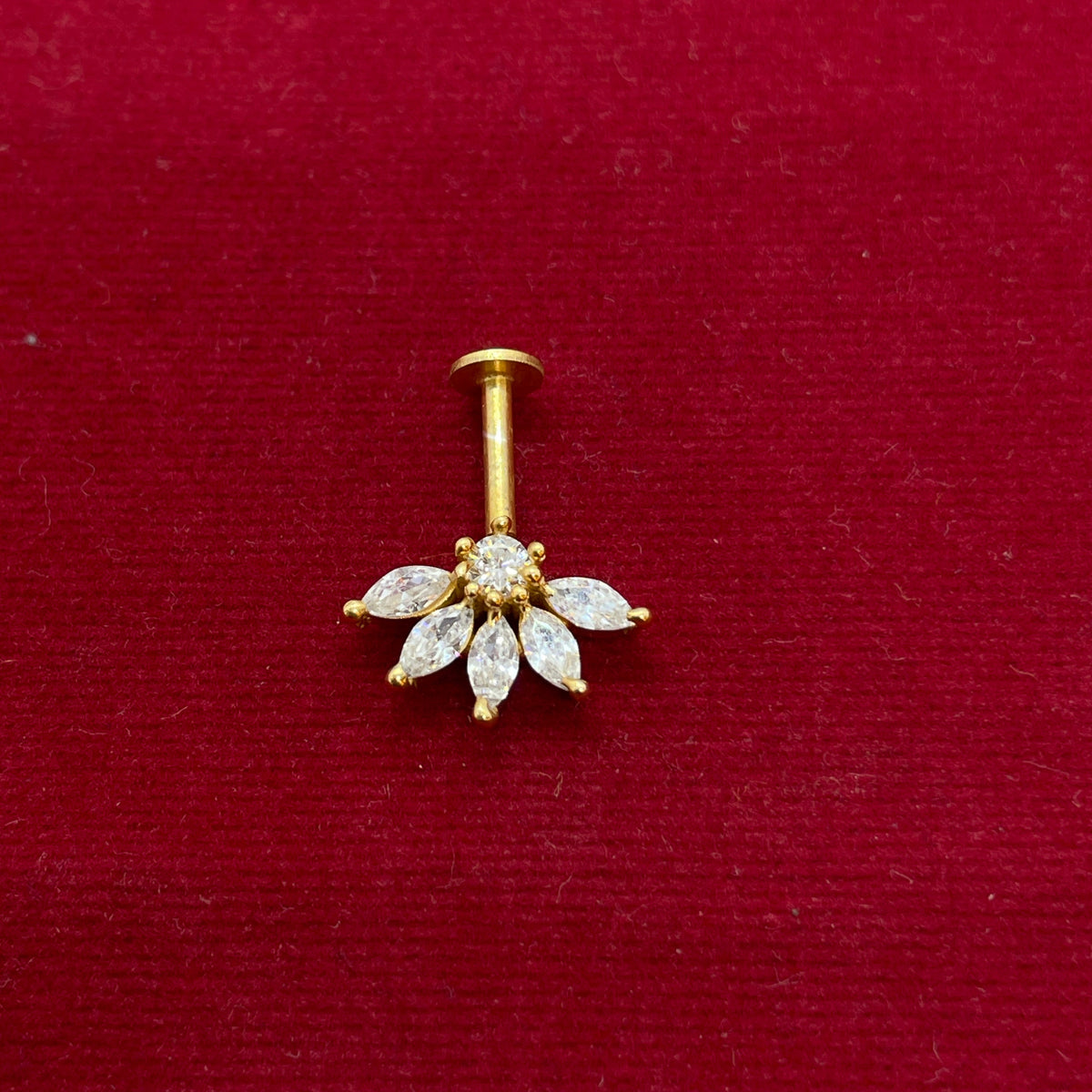92.5 Silver Gold Plated Half Flower Bugadi Pair | Minimal Floral Elegant Design | Jewellery(pair)