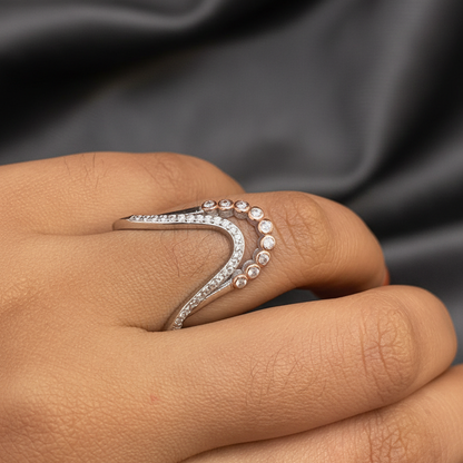 92.5 Silver Vanki Ring for Women Size 14 | Stylish Heritage Design | Elegant Ethnic Jewellery