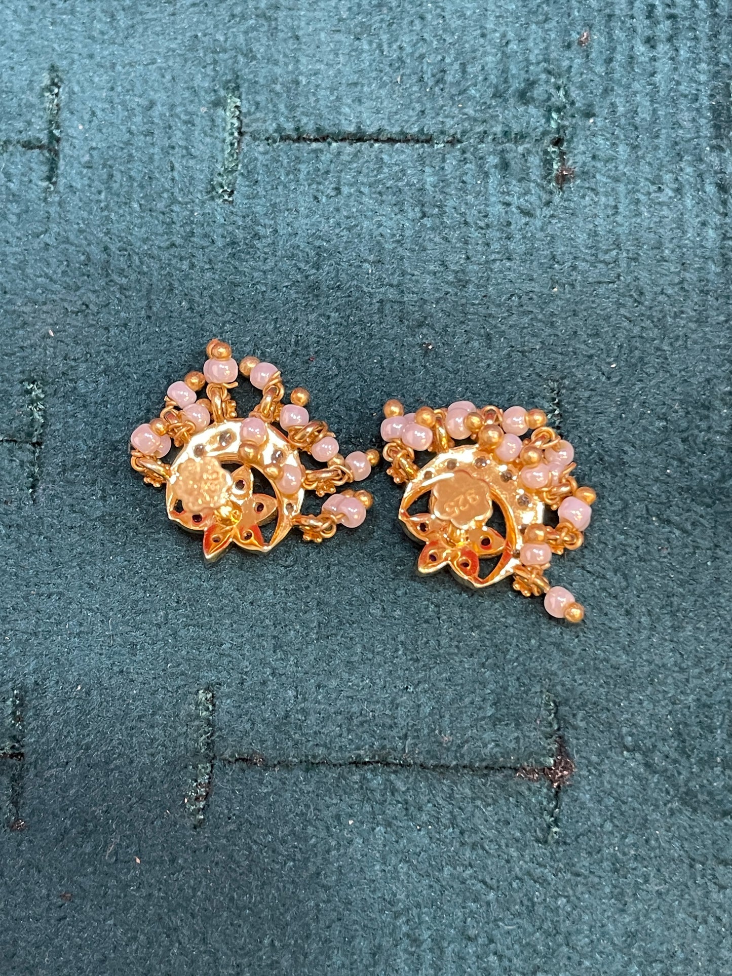 92.5 Silver Gold Plated Pearl Drop Studs